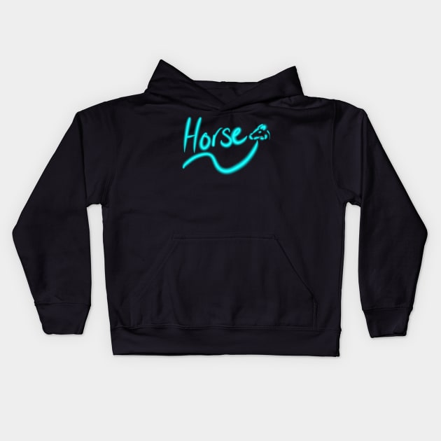 Glow Horse Kids Hoodie by Wolfgon Designs